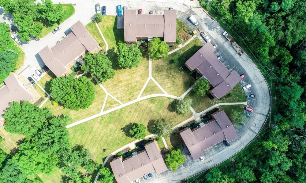 Arial view of apartments at Cedar Ridge Apartments in Park Hills, Kentucky