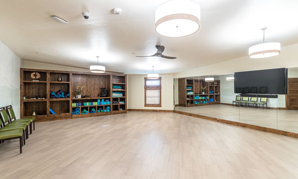 Yoga studio at Touchmark at Pilot Butte in Bend, Oregon