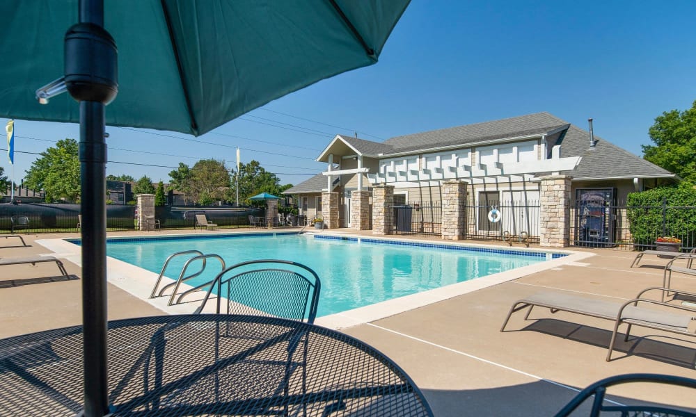 Pool with sundeck at Regency Point Apartments in Tulsa, Oklahoma
