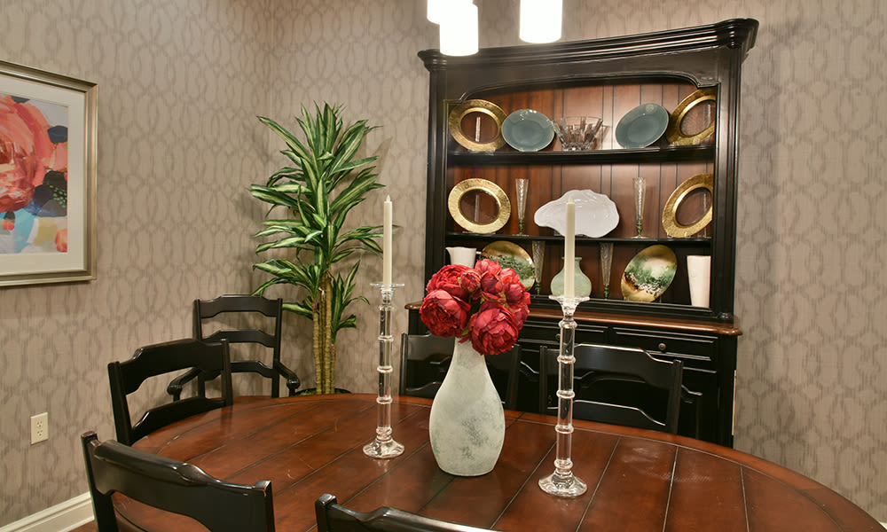 Sugar Creek Senior Living offers a private dining room for events with family and friends