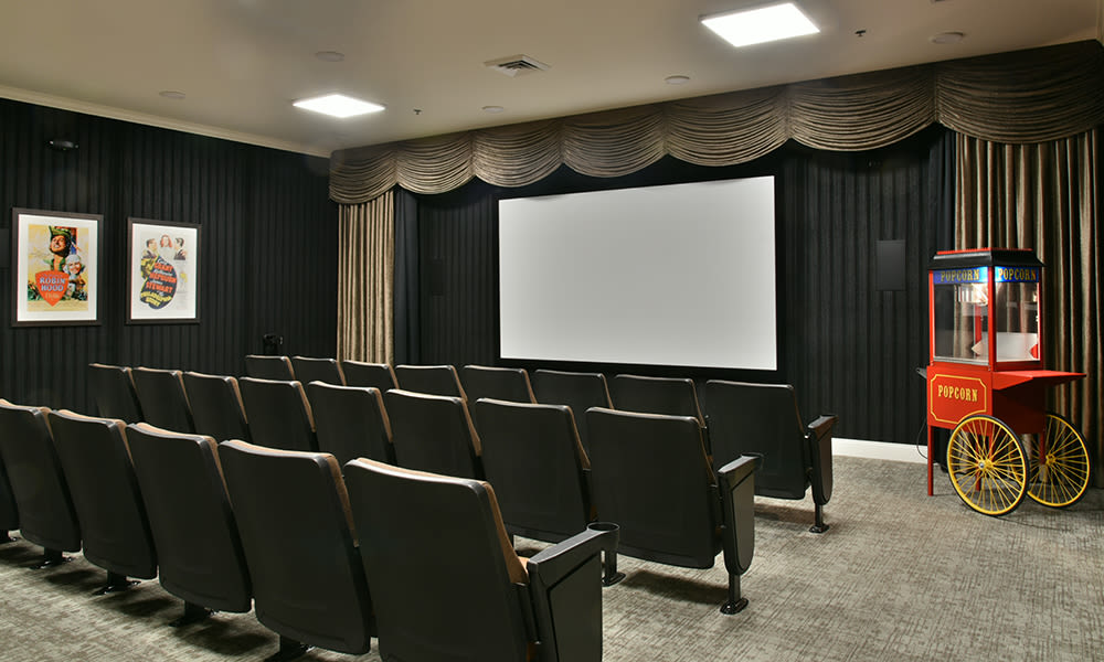Our very own movie theater at Sugar Creek Senior Living in Troy, Missouri