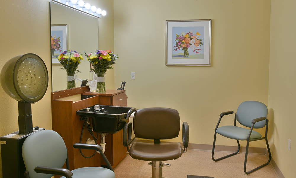 Sugar Creek Senior Living offers an on site beauty and barber salon