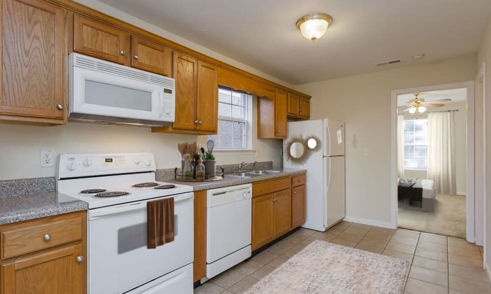 Spacious kitchen at Home Place Apartments in East Ridge, Tennessee