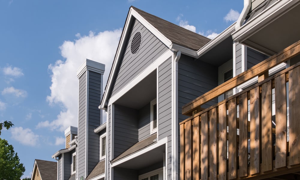 A view of the top of the building at Timberlawn Crescent in North Bethesda, Maryland