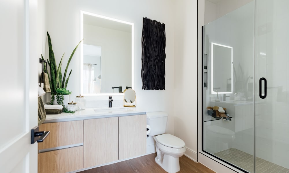 A modern apartment bathroom at Citizen in Atlanta, Georgia