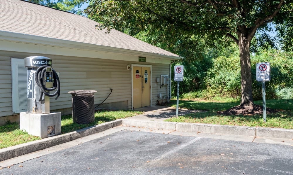Car vacuum station for community residents at Arbor Ridge Apartments in Owings Mills, Maryland