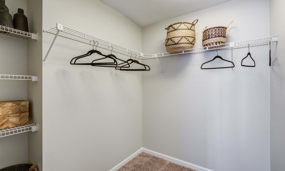 Large closet with shelving clothes hanging bars at Hunter's Glen in Upper Marlboro, Maryland