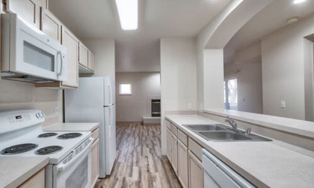 Modern kitchens and appliances at Richland Court Apartments in Richland, Washington