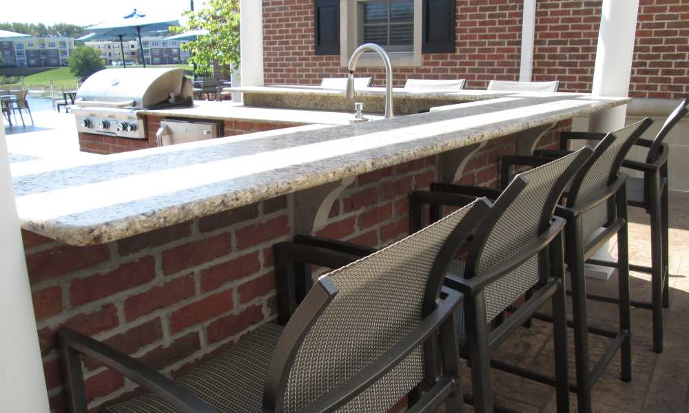 BBQ area Solana at the Crossing in Indianapolis, Indiana