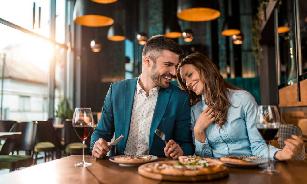A couple enjoying a meal near Sorella in Denver, Colorado