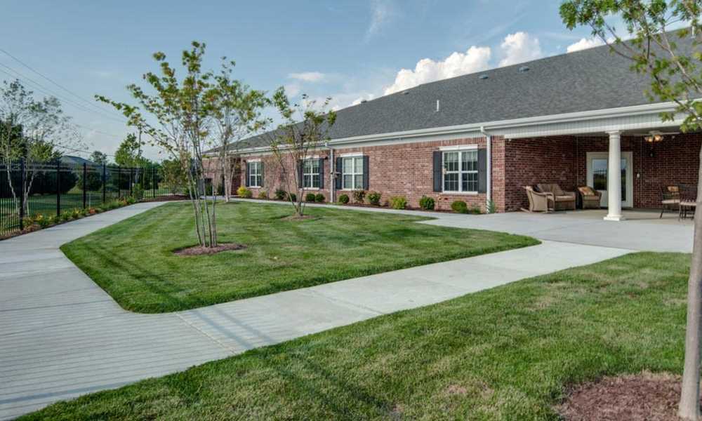 Secure outdoor living space at The Arbors at Centennial Pointe Senior Living in Springfield, Illinois
