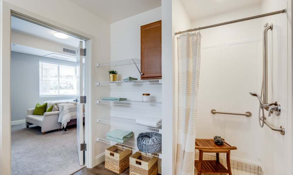 Bathroom with storage self at Pine Grove Crossing in Parker, Colorado
