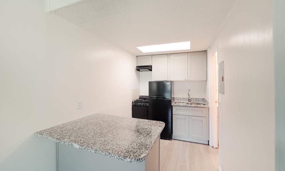 Kitchen with plenty of counter space at The Flats at Lakeshore in Fort Oglethorpe, Georgia
