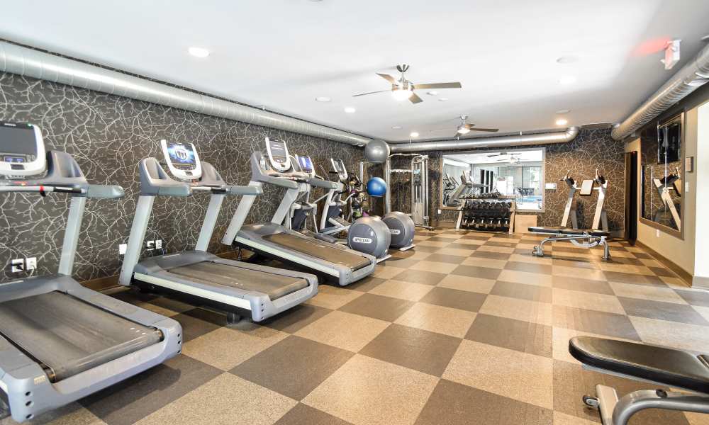State-of-the-art fitness center at Park Laureate Apartments & Townhomes in Louisville, Kentucky, 