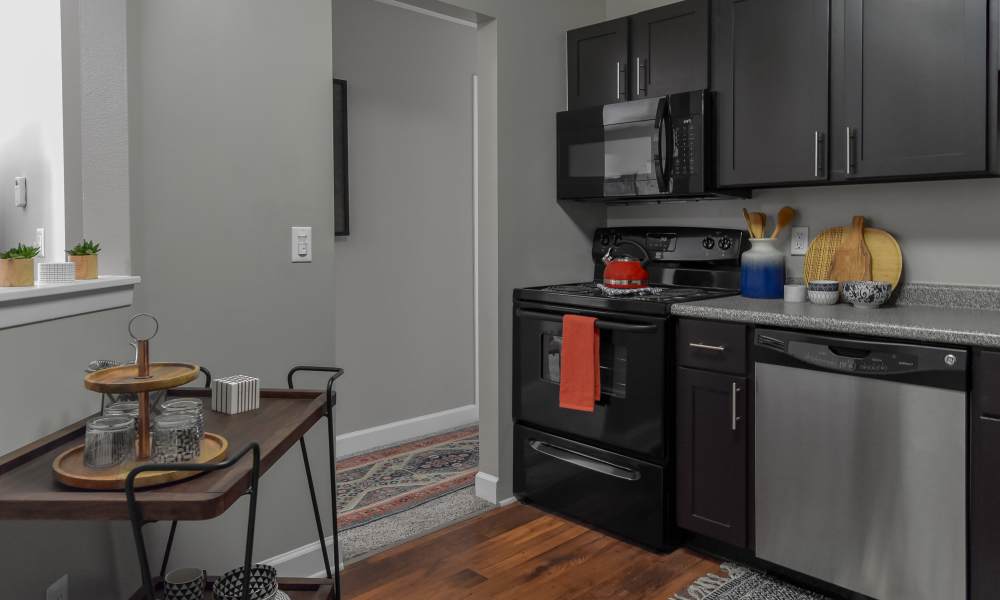 Kitchen with dishwasher at The Pointe at St. Joseph Apartment Homes in South Bend, Indiana