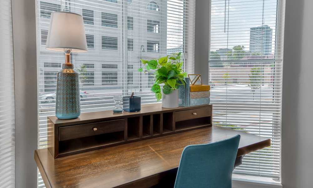 Study table with chair at The Pointe at St. Joseph Apartment Homes in South Bend, Indiana