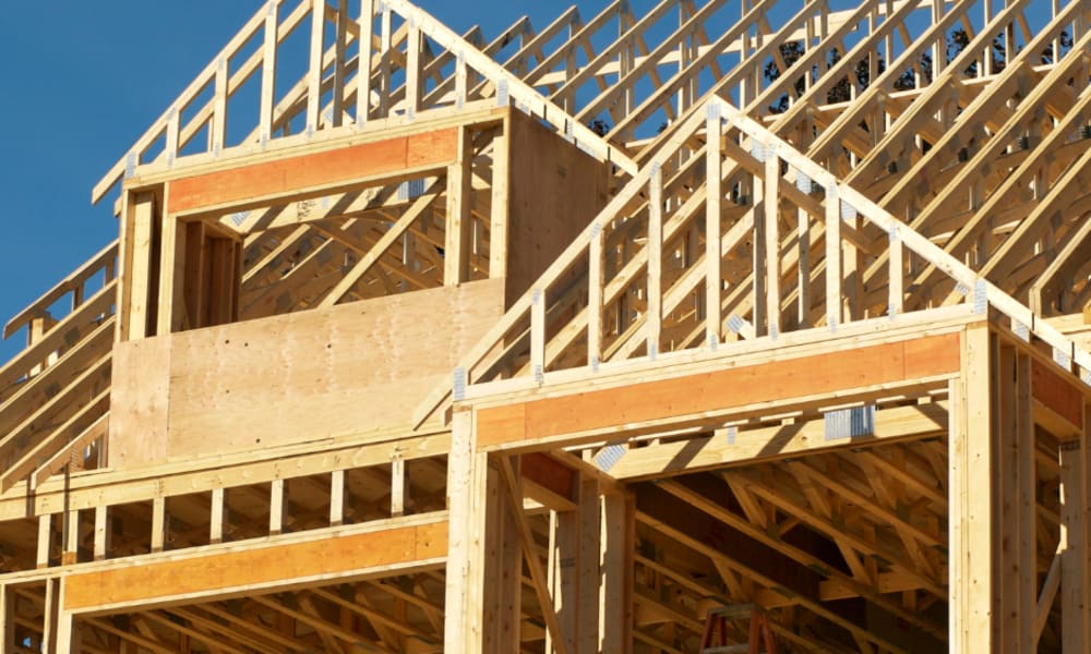 Framing of a house at Home Corp Management in Panama City Beach, Florida