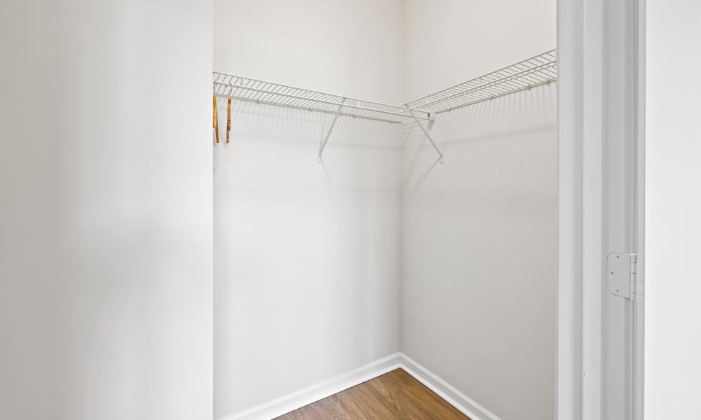 Walk in closet at The Hawthorne in Jacksonville, Florida