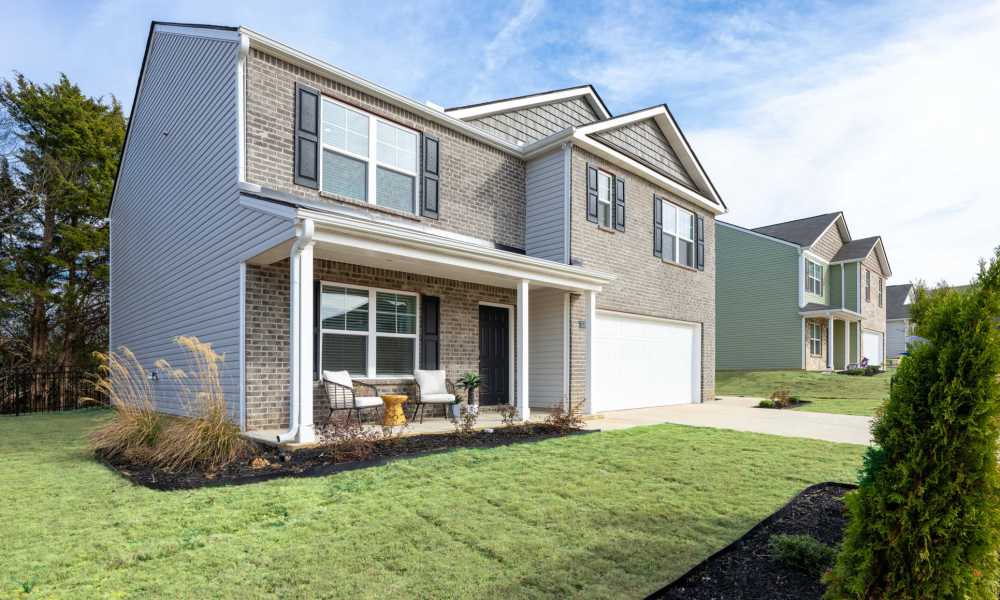 Exterior of an apartment living room at Miller Landing in Cleveland, Tennessee