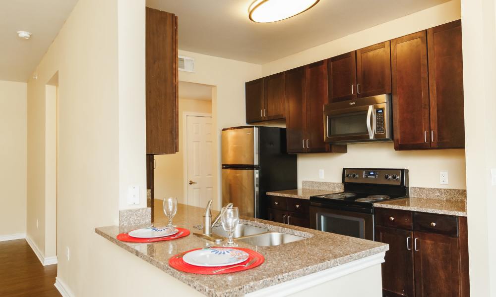 Kitchen with breakfast island at PK Companies in Okemos, Michigan