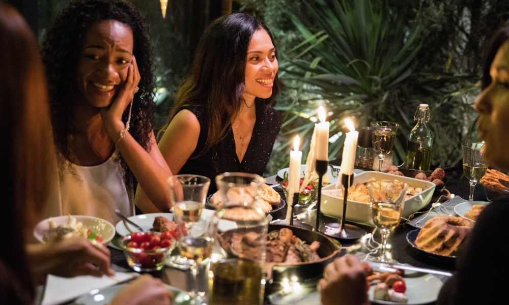 Residents eating in restaurant  nearby Coconut Pointe in Estero, Florida