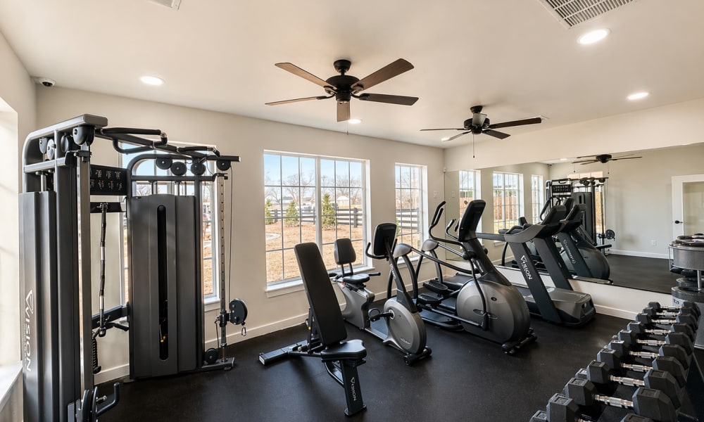 Fitness center at Villas at Stonebridge in Owasso, Oklahoma