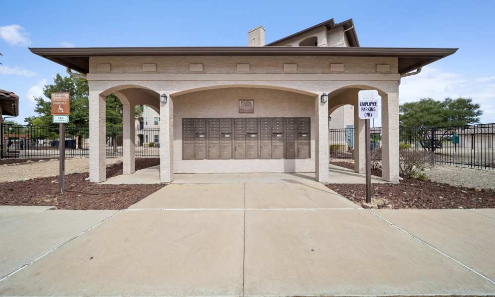 Mail center at Sunset Lodge in Odessa, Texas