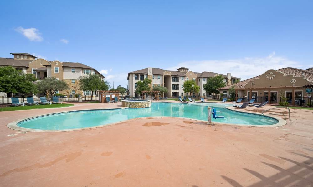 Resort style pool at Sunset Lodge in Odessa, Texas