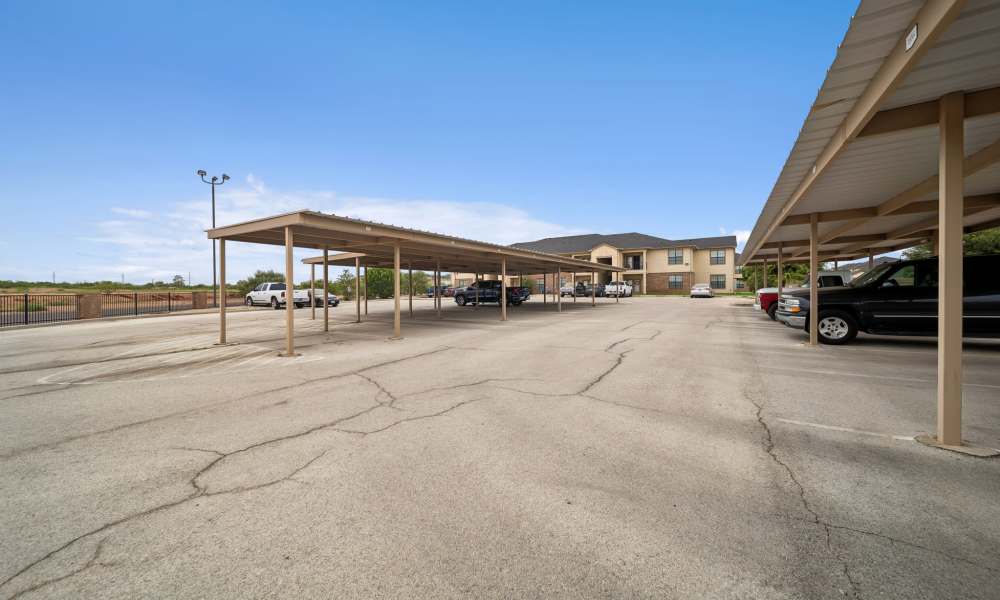 Rentable carport parking spaces at Vistas at Red Creek in San Angelo, Texas
