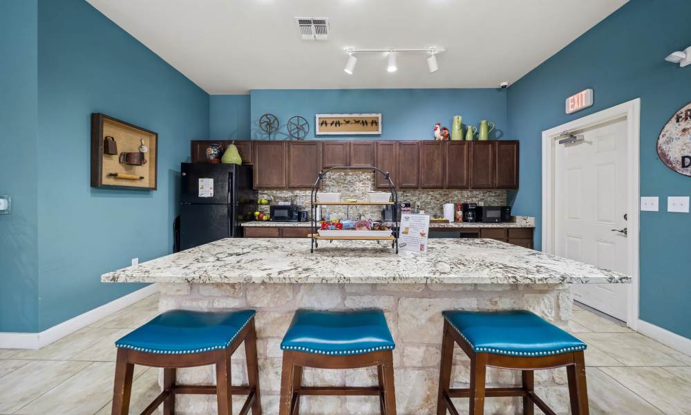 Clubhouse kitchen at Vistas at Red Creek in San Angelo, Texas