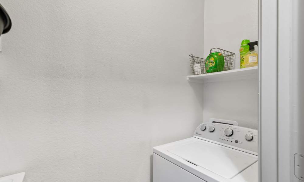 Laundry closet with a full-sized washer & dryer at Plantation Park Apartments in Lake Jackson, Texas