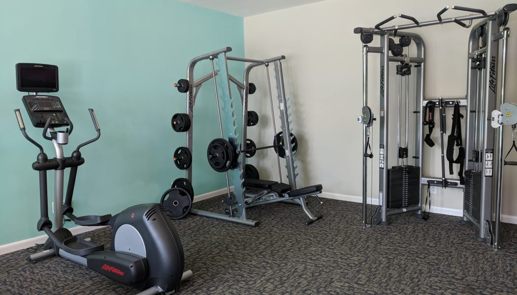 Well-equipped onsite fitness center at Residences at Sonoma Woods in Newport News, VA