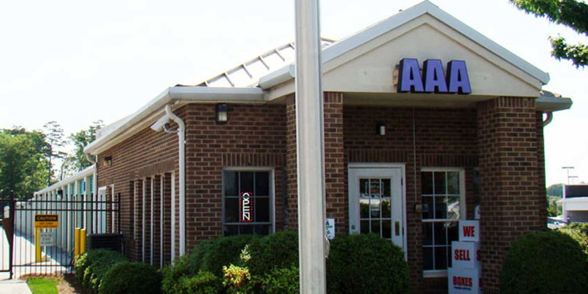 office building at AAA Self Storage at Landmark Center Blvd in Greensboro, North Carolina