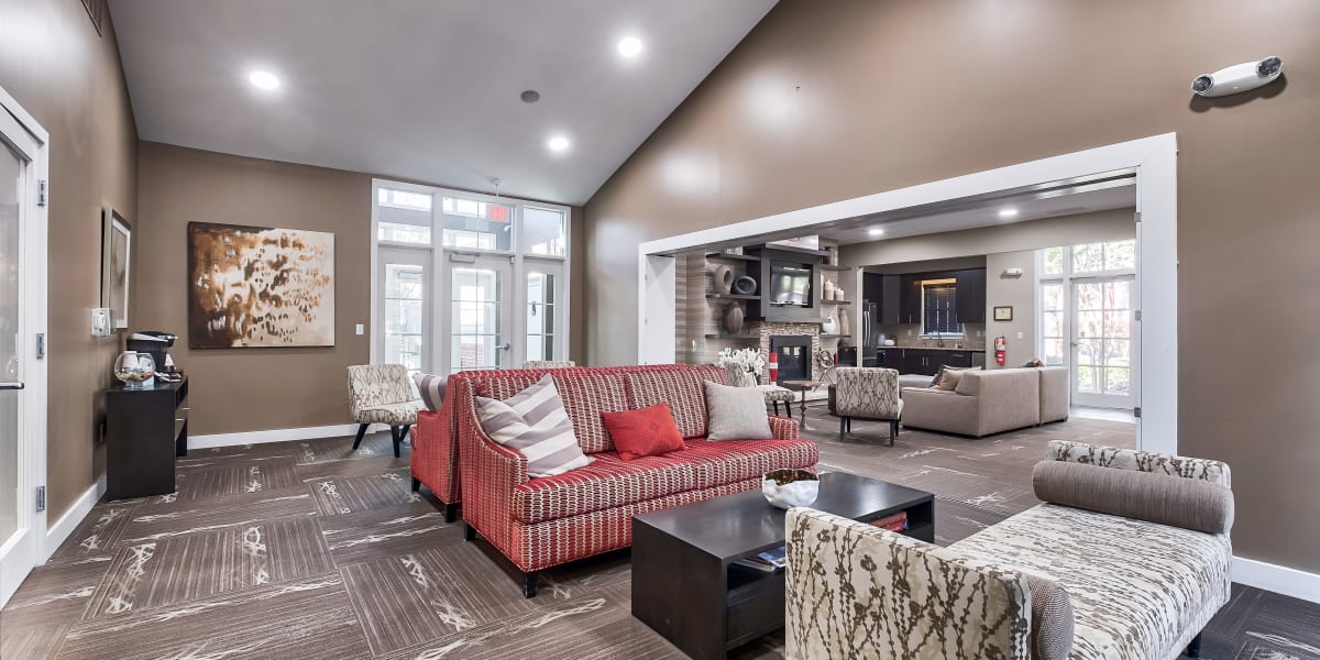 Spacious clubhouse to relax in at The Reserve at Ballenger Creek Apartments in Frederick, Maryland