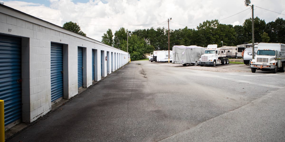 parking spaces at AAA Self Storage at High Point Rd in High Point, North Carolina