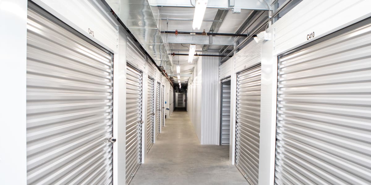 indoor units with white doors at AAA Self Storage at Jag Branch Blvd in Kernersville, North Carolina