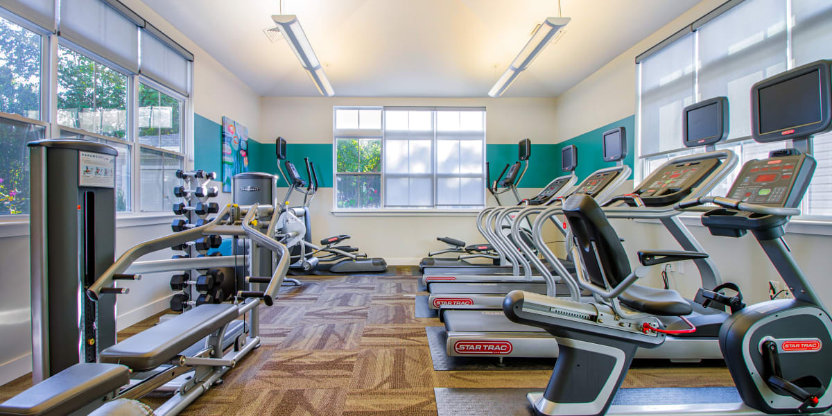 Fitness center for residents at The Reserve at Ballenger Creek Apartments in Frederick, Maryland
