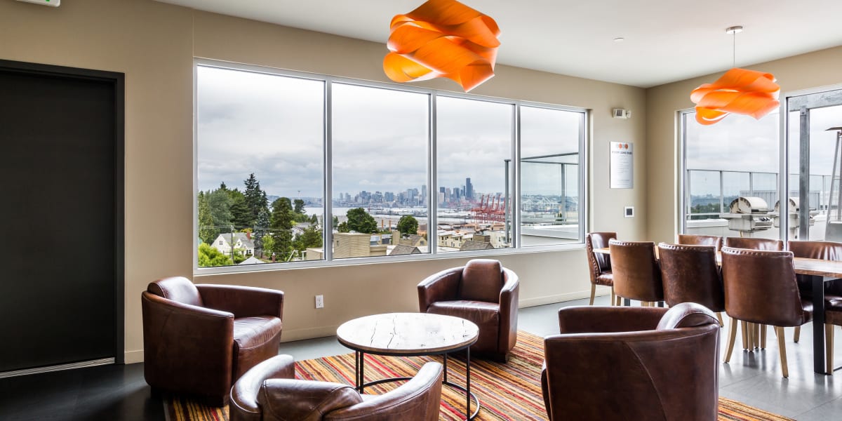 Clubroom with a view at Marq West Seattle in Seattle, Washington