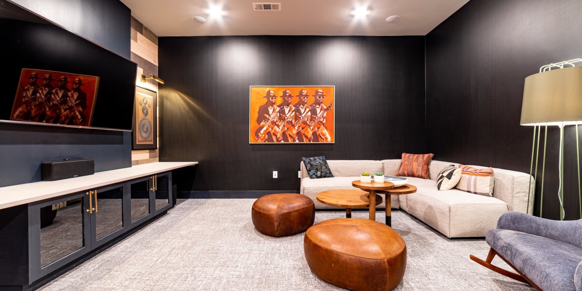Indoor lounge at The Clark in Austin, Texas