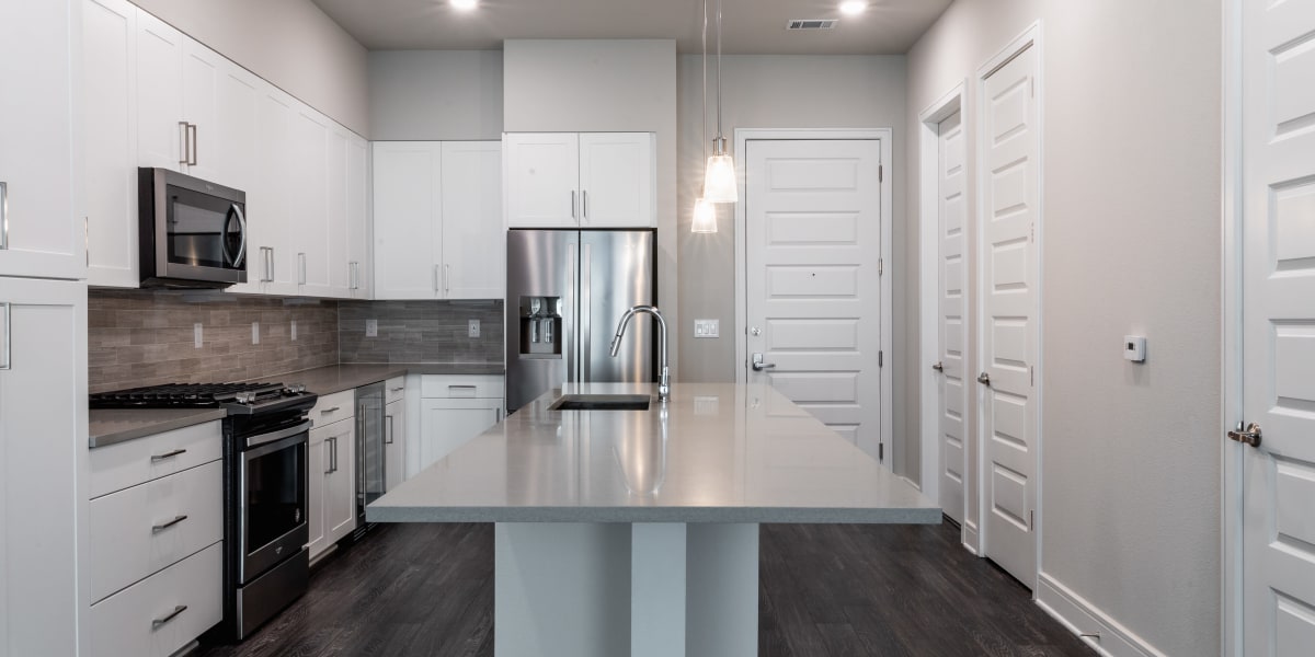 Clean kitchen at The Clark in Austin, Texas