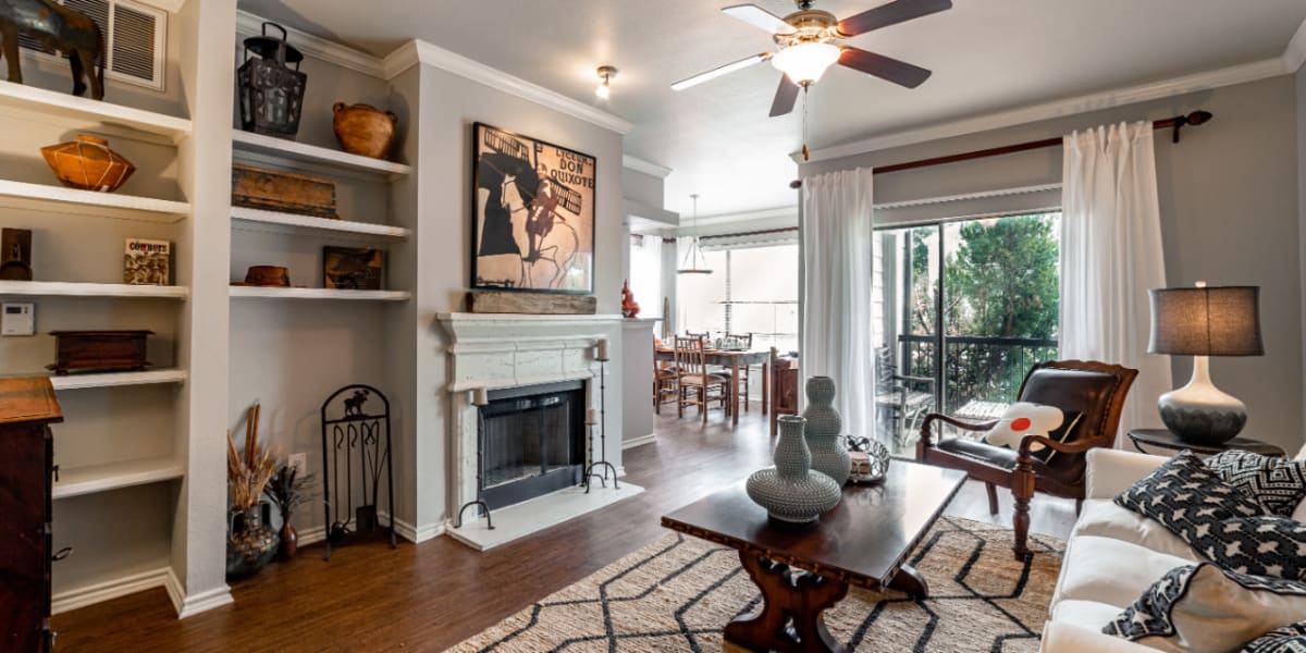 Living room at Marquis at Lantana in Flower Mound, Texas