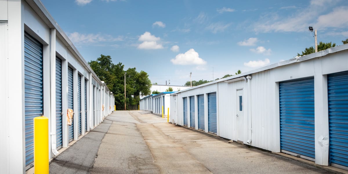blue outdoor units at AAA Self Storage of Thomasville in Thomasville, North Carolina