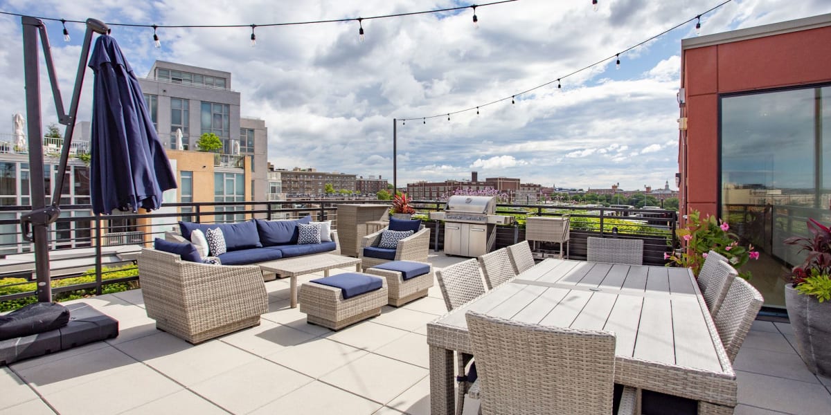 Large outdoor seating and lounge area at 1350 Florida in Washington, District of Columbia