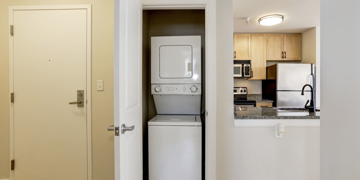 Washer and dryer in next to the kitchen area at 1630 R St NW in Washington, District of Columbia