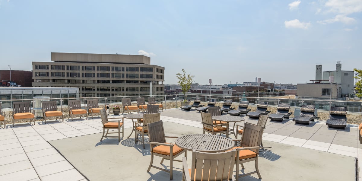 Large rooftop terrace with amazing views of the city at Bristol House in Washington, District of Columbia