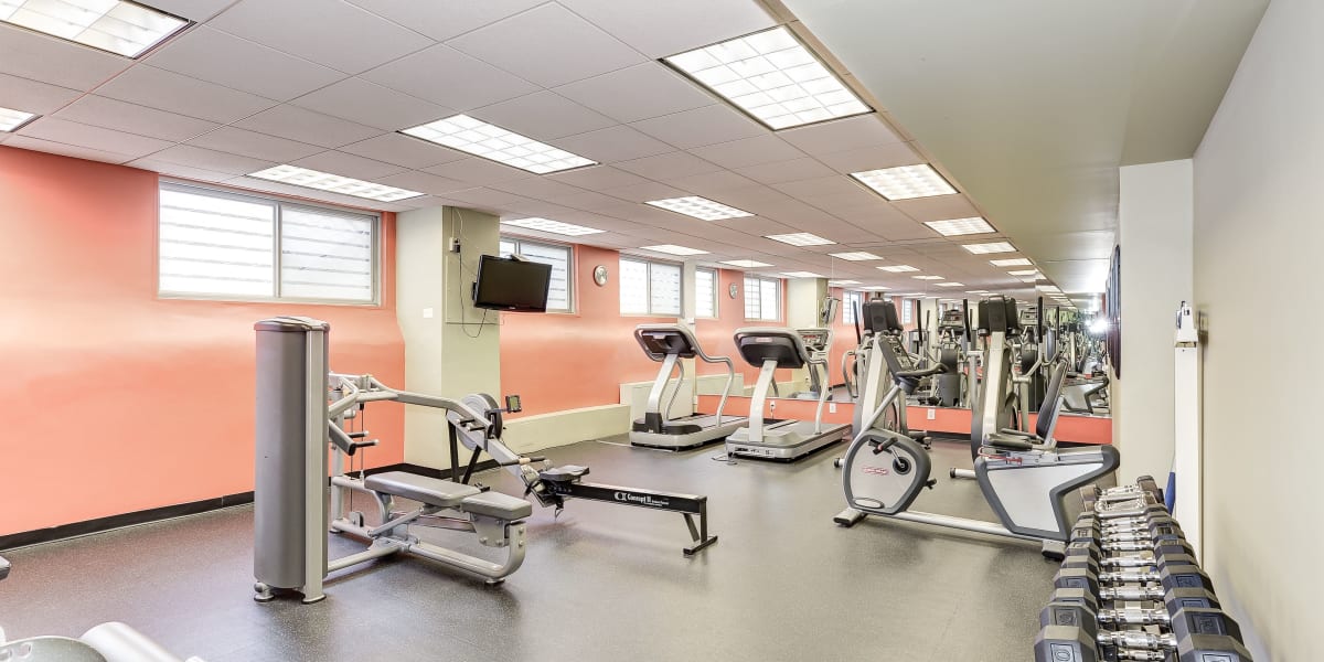 Full fitness center where residents can workout in at Bristol House in Washington, District of Columbia