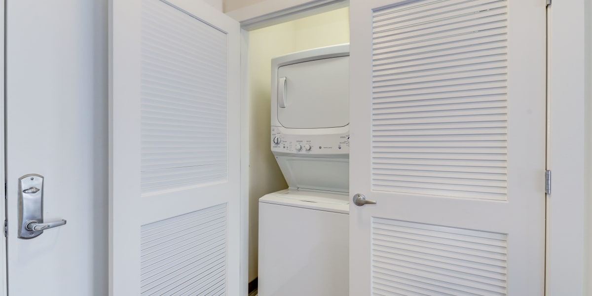 Washer and dryer ready for you to use at anytime in your home at Dorchester West in Washington, District of Columbia