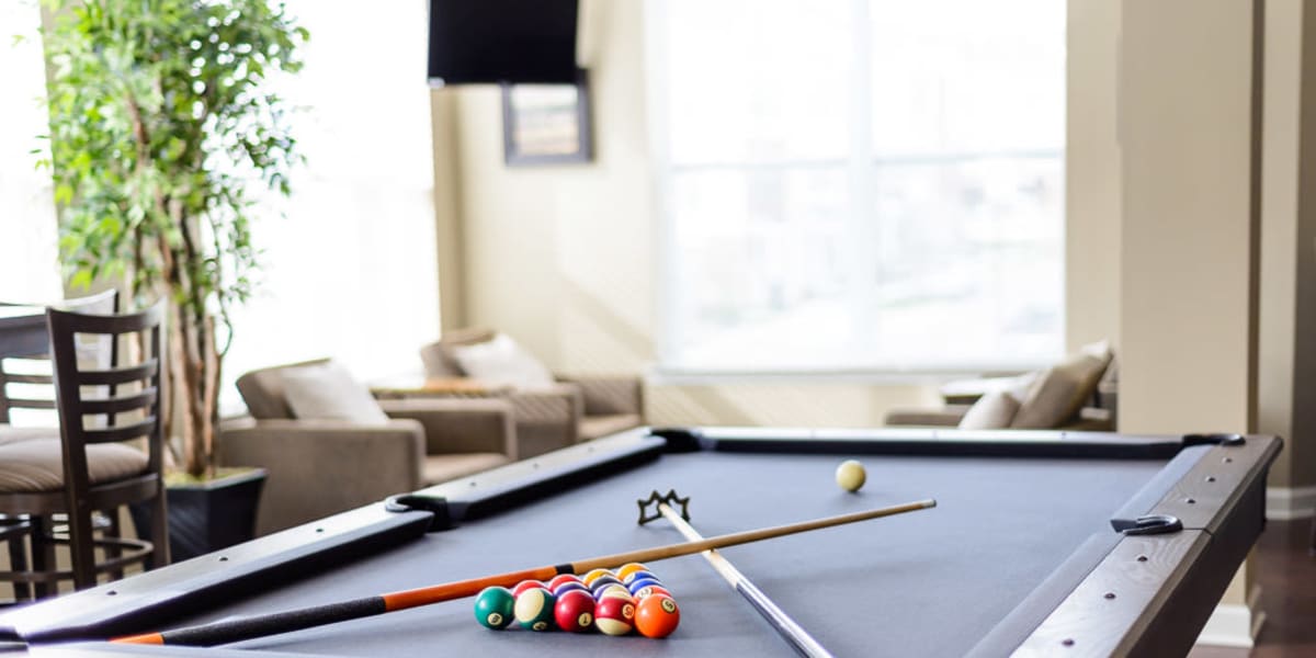 Awesome pool table for residents to play on at The Retreat at Market Square in Frederick, Maryland