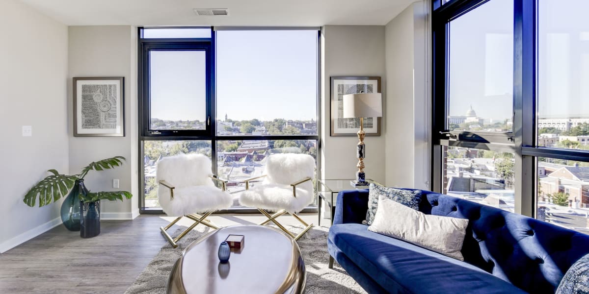 Amazing views from this model home's living room at 501 H Street in Washington, District of Columbia