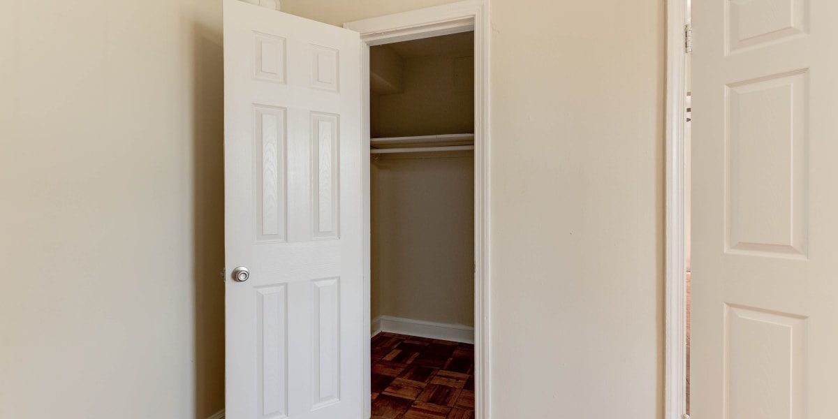 Extra storage space in the large closet at Chillum Manor in Washington, District of Columbia